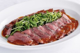 ③ 国産牛ローストビーフ 香味山葵ダレ